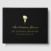 金ゴールドCala Lily Black In Loving Memory ゲストブック (正面)