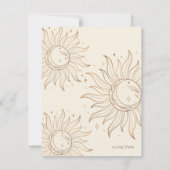 金ゴールドChensial Sun & Moon onアイボリーノートカード ノートカード (裏面)