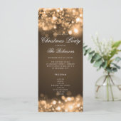 金ゴールドChristmas Lights招待状プログラム&メニュー 招待状 (スタンド正面)