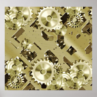 金ゴールドClockworkコントロール2ポスター ポスター