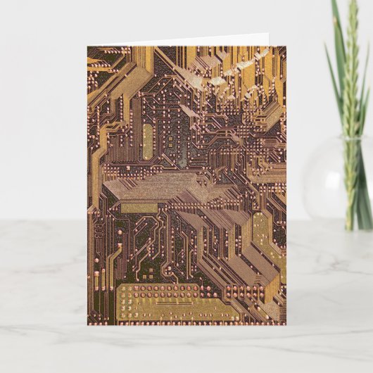 金ゴールドCyber Circuit Board Tech Art Electronics カード (正面)