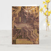 金ゴールドCyber Circuit Board Tech Art Electronics カード (黄色い花)