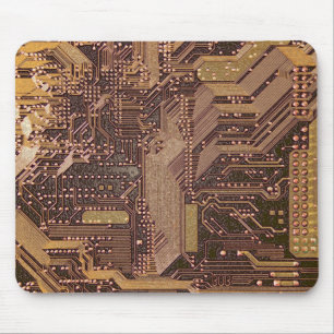 金ゴールドCyber Circuit Board Tech Art Electronics マウスパッド