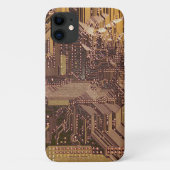 金ゴールドCyber Circuit Board Tech Art Electronics Case-Mate iPhoneケース (裏面)