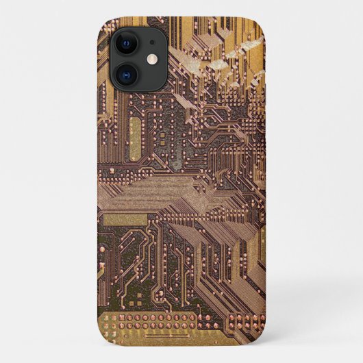 金ゴールドCyber Circuit Board Tech Art Electronics Case-Mate iPhoneケース (裏面)