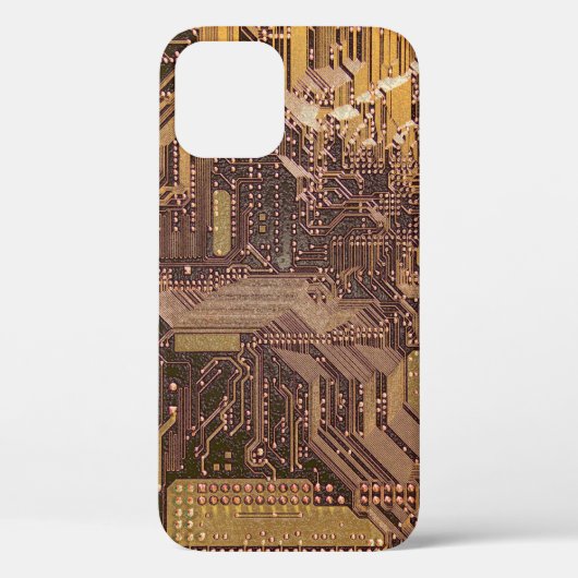 金ゴールドCyber Circuit Board Tech Art Electronics Case-Mate iPhoneケース (裏面)