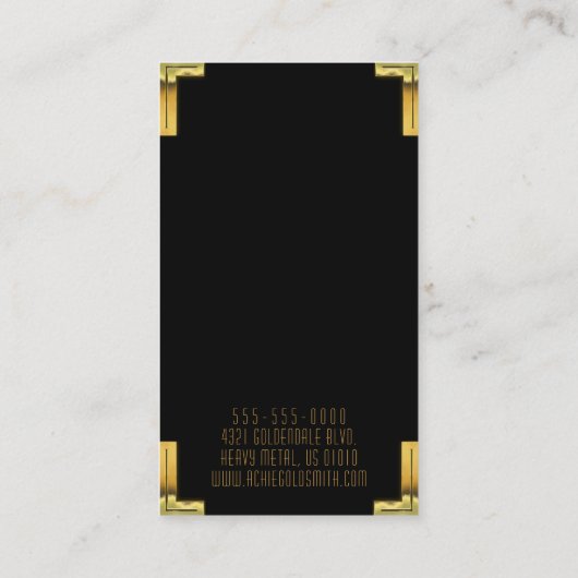 金ゴールドDイニシャル縁ど及び名刺 名刺 (裏面)