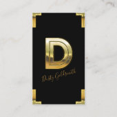 金ゴールドDイニシャル縁ど及び名刺 名刺 (正面)