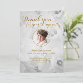 金ゴールドDaffodils悔やみや弔慰サンキューカードと写真 サンキューカード (スタンド正面)