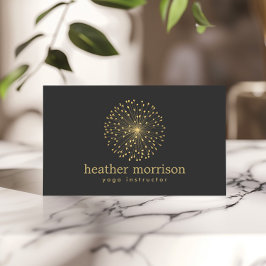 金ゴールドDANDELIONスターバストロゴON DARK GRAY 名刺