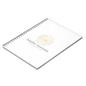 金ゴールドDANDELIONスターバストロゴON WHITE Notebook ノートブック (左側)
