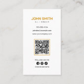 金ゴールドDJ Signer Disk Jockey Music Producer Vinyl 名刺 (裏面)