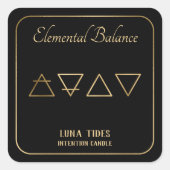 金ゴールドElemental Balance Intentionキャンドルラベル スクエアシール (正面)