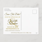 金ゴールドFiligree彼は日付を保存して私のハートを盗んだ シーズンポストカード (裏面)