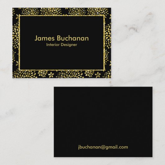 金ゴールドFLARE(ブラック・ビジネス・カード) 名刺 (正面/裏面)