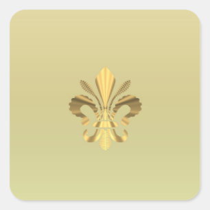金ゴールドfleur de lys スクエアシール