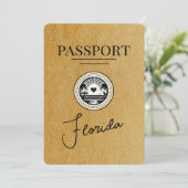 金ゴールドFlorida Passport日付の保存 セーブザデート (スタンド正面)
