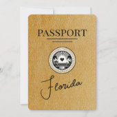 金ゴールドFlorida Passport日付の保存 セーブザデート (正面)