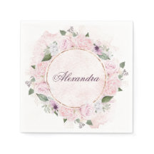 金ゴールドFrameFlooral個人名ピンクローズ