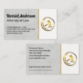 金ゴールドGavelロゴ |法律 予約カード (正面/裏面)