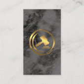 金ゴールドGavelロゴ | 法律 | 黒大理石 予約カード (正面)
