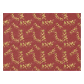 金ゴールドGingko Balboa離れの背景(濃い赤) テーブルクロス (正面(横))