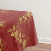 金ゴールドGingko Balboa離れの背景(濃い赤) テーブルクロス (インサイチュ)