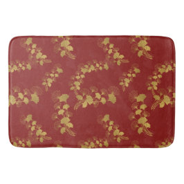 金ゴールドGingko Balboa離れの背景(濃い赤) バスマット