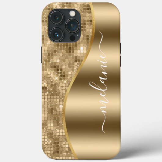 金ゴールドGlamグリッターCase-Mate iPhoneケース Case-Mate iPhoneケース (裏面)