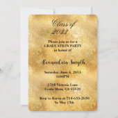 金ゴールドGlam卒業写真 招待状 (正面)