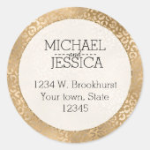 金ゴールドGlam Leopard印刷アドレパーソナライズされたス ラウンドシール (正面)