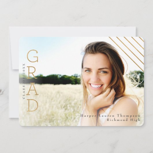 金ゴールドGRAD 招待状 (正面)