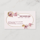 金ゴールドgy53763のピンクのアマリリス模様 名刺 (裏面)