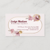 金ゴールドgys6548のピンクのamaryllisパターン 名刺 (裏面)