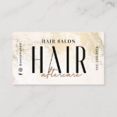 金ゴールドHair Extensionsアフターケアカード  名刺 (正面)