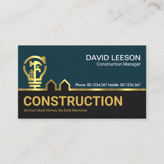 金ゴールドHandymanツリーバルブラインビルダ建築 名刺 (正面)