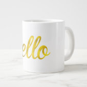 金ゴールドhelloタイポグラフィmag ジャンボコーヒーマグカップ (正面右)