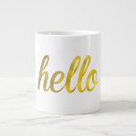 金ゴールドhelloタイポグラフィmag ジャンボコーヒーマグカップ<br><div class="desc">金ゴールドフェイクhelloタイポグラフィmag 20oz.ジャンボカスタムマグ。スープ、アイスクリーム、チリ、またはコーヒー、食洗機と電子レンジの多くの安全のために最適。*箔の詳細はアートワークでシミュレート。この製品の製造に実際の箔は使用されない。</div>