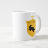金ゴールドHUFFLEPUFF™クラウン付きクレスト ジャンボコーヒーマグカップ (正面右)