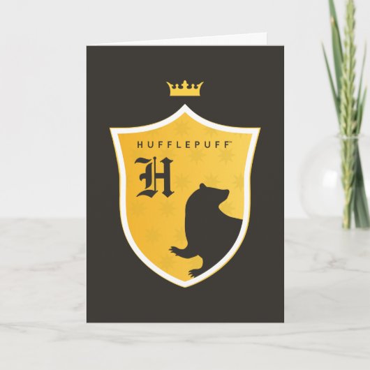 金ゴールドHUFFLEPUFF™輪郭付きクラウン カード (正面)
