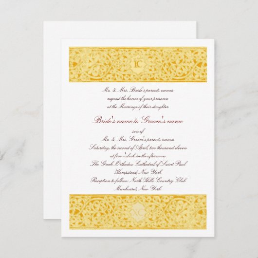 金ゴールドICXC 招待状 (正面/裏面)