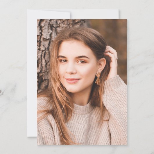 金ゴールドIvy Script From Parents Photo Red Decisation 案内状 (裏面)