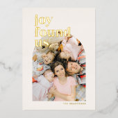 金ゴールドJoyが私たちのアーチ写真を見つけた 箔シーズンカード (正面)