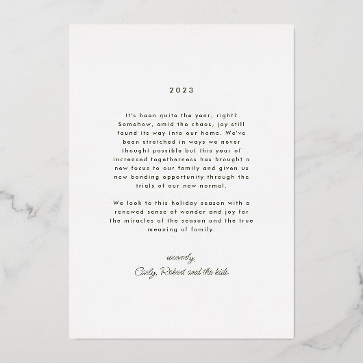 金ゴールドJoyが私たちのアーチ写真を見つけた 箔シーズンカード (裏面)