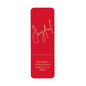 金ゴールドJOYFUL on Red Christmas差出人住所 ラベル (正面)