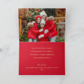 金ゴールドJoyful on Red Folding Photo Christmas カード (内部)