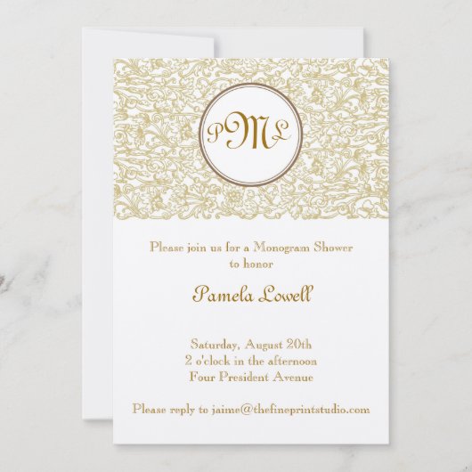 金ゴールドJulepスクロール 招待状 (正面)