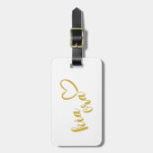 金ゴールドKIA ORA AOTEAROA NZハートラブニュージーランド ラゲッジタグ (正面縦)