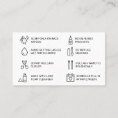 金ゴールドLash拡張アフターケアカード 名刺 (裏面)