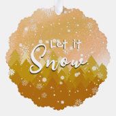 金ゴールドLet it Snow Photo 1st Christmas Family of 3 オーナメントカード (裏面)